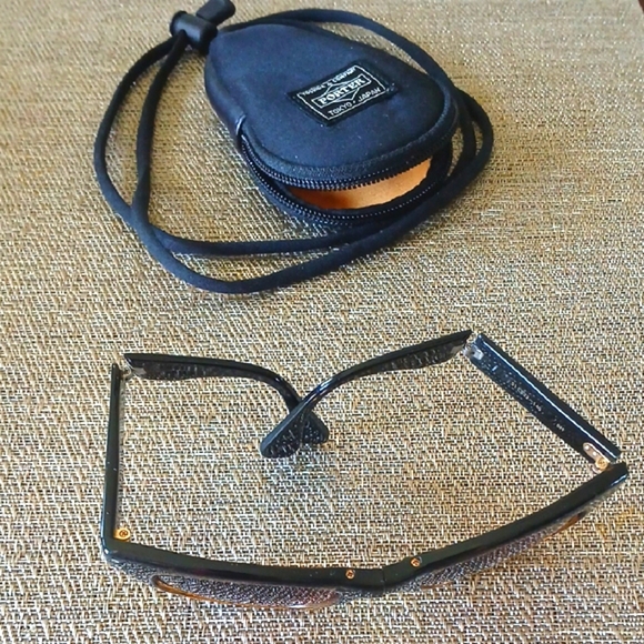 Oliver Peoples for Porter Black and Brown Sunglasses with Case